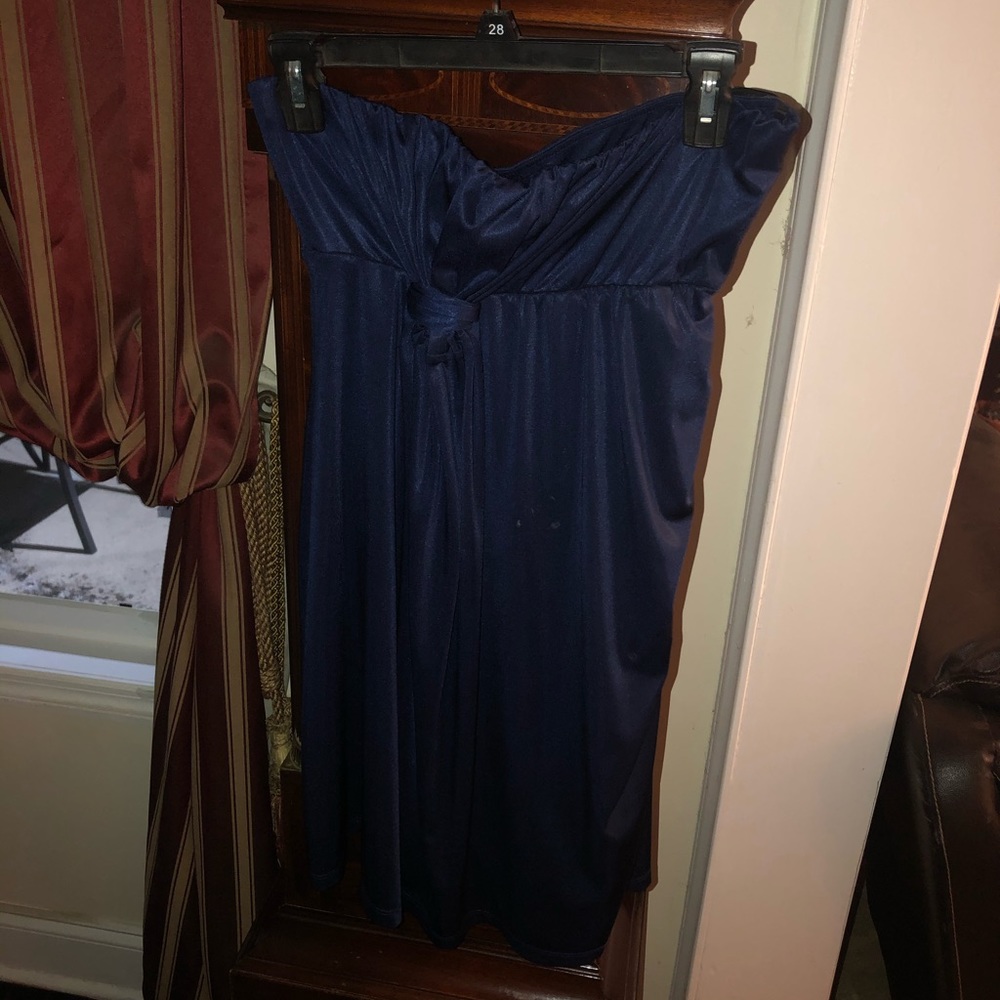 DREW STRAPLESS NAVY DRESS